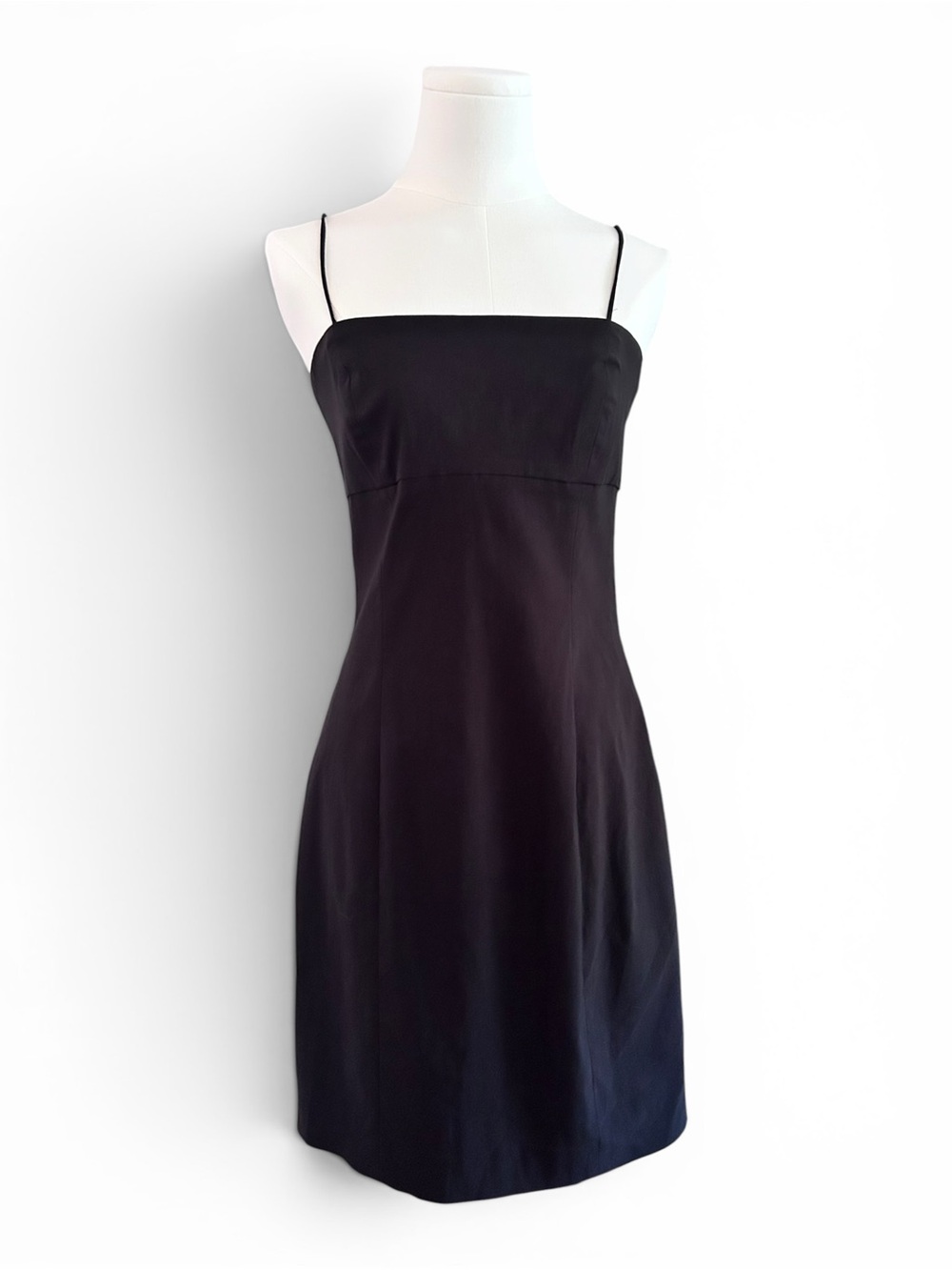 Vintage Guess Black Dress 90s Convertible Strapless Minimalist LBD Size Small 9